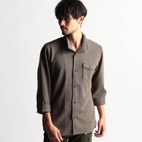ハイメッシュストレッチ7分袖スタンドカラーシャツ | ニコル