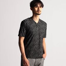 ニコルクラブフォーメン(NICOLE CLUB FOR MEN)のアラカルトリンクスジャカードVネック半袖プルオーバー