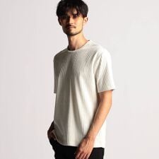 ニコルクラブフォーメン(NICOLE CLUB FOR MEN)のブリスターチェッククルーネック半袖プルオーバー