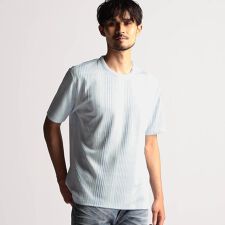 ニコルクラブフォーメン(NICOLE CLUB FOR MEN)のブリスターチェッククルーネック半袖プルオーバー