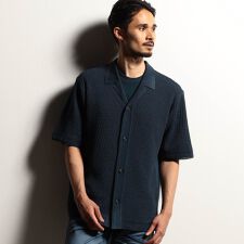 【RIELABO】シアージャカード サマーニットシャツ | ニコルクラブフォーメン(NICOLE CLUB FOR MEN)