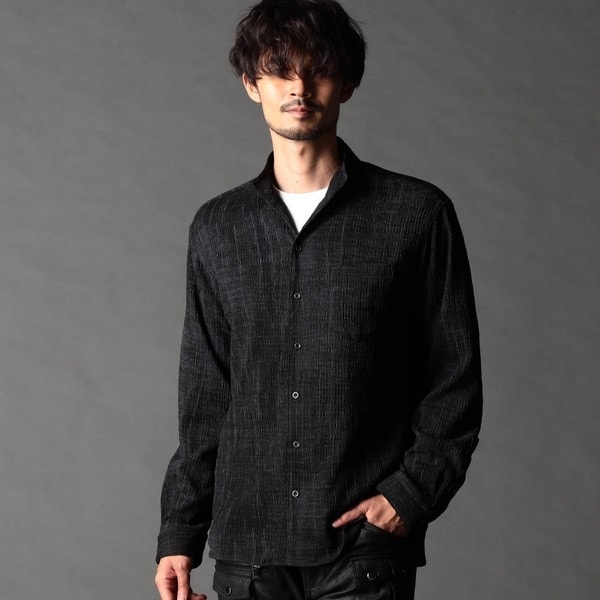 起毛ポンチ素材スタンドカラーシャツ | ニコルクラブフォーメン(NICOLE