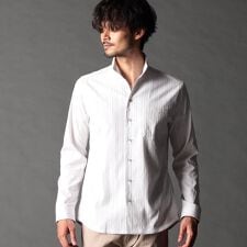 リバーシブルドビー スタンドカラーシャツ