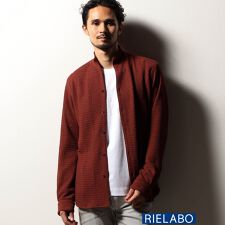 ニコルクラブフォーメン(NICOLE CLUB FOR MEN)の【RIELABO】バークジャカードスタンドカラーシャツ