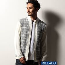 【RIELABO】ツイードチェック ドライバーズニット