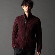 編地切替 スタンドニットブルゾン