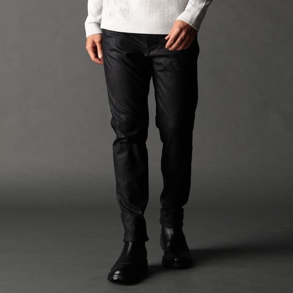 24年モデル EC限定再販売】レザー調プリント ガムストレッチパンツ