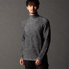 ニコルクラブフォーメン(NICOLE CLUB FOR MEN)のビッグバスケットジャカード タートルネックニット