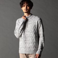ニコルクラブフォーメン(NICOLE CLUB FOR MEN)のハーフジッププルオーバーニット