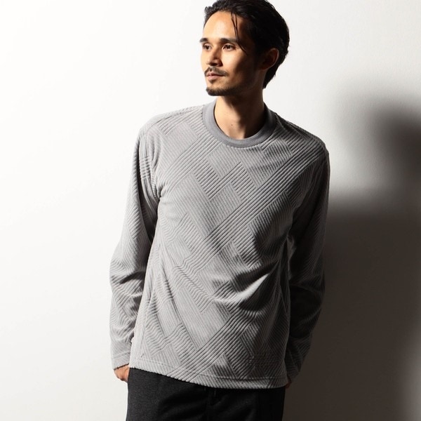 ニコルクラブフォーメン（NICOLE CLUB FOR MEN）/【RIELABO】パイルジャカード クルーネックプルオーバー RIELABO】パイルジャカード クルーネックプルオーバー | ニコルクラブ