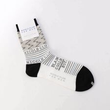 ボーダー×ロゴクルーソックス(日本製)