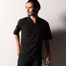 【RIELABO】サッカートリコット Vネック半袖カットソー（日本製）