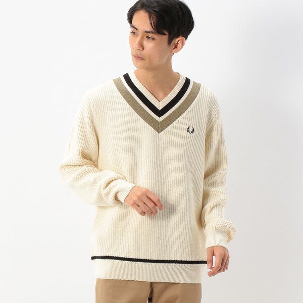 A21】STRIPED V-NECK JUMPER | フレッドペリー 