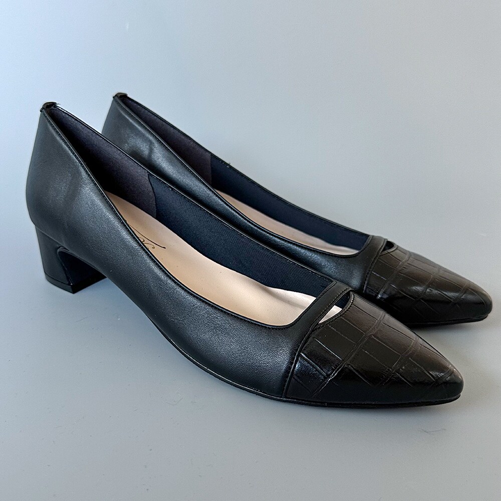 【25定番商品】切り替えポインテッドパンプス