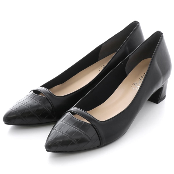 【25定番商品】切り替えポインテッドパンプス