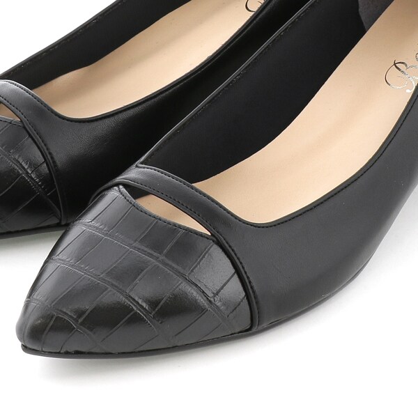 【25定番商品】切り替えポインテッドパンプス