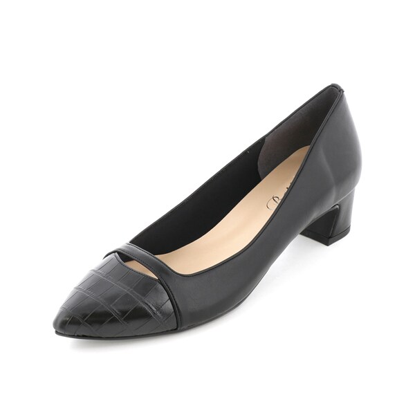 【25定番商品】切り替えポインテッドパンプス