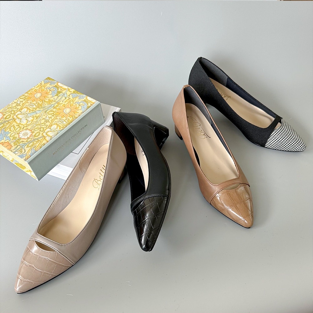 24秋冬新作】切り替え ポインテッドトゥ パンプス | ベティクラブ