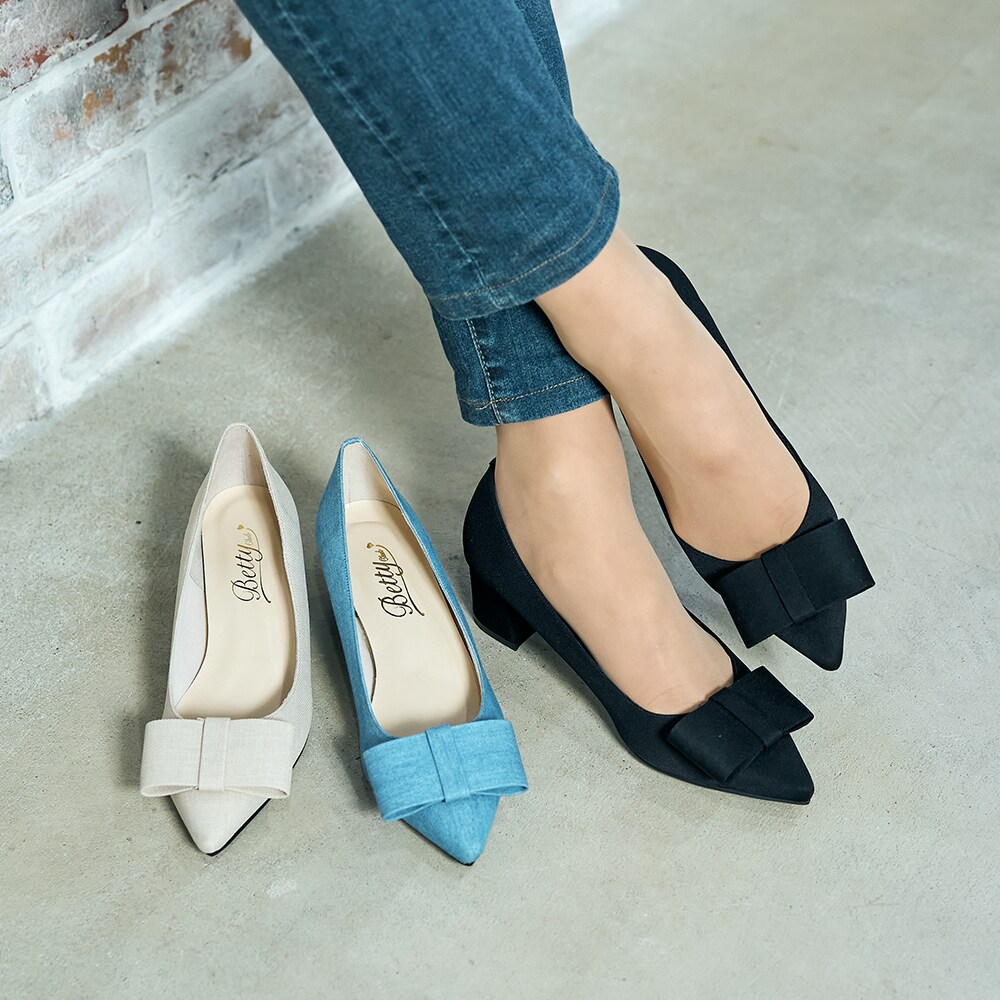 25定番商品】ビッグリボン ポインテッドトゥ パンプス | ベティクラブ