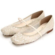 【26春夏新作】細ストラップ スパンコール メッシュ パンプス