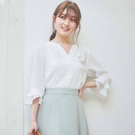 フロントボタン７分袖フリルブラウス レッセパッセ Laisse Passe ファッション通販 マルイウェブチャネル