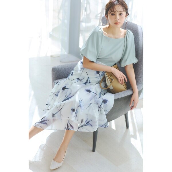 レッセ パッセ LAISSE PASSE シアーフラワープリントスカート 36 レッセ パッセ LAISSE PASSE シアーフラワープリントスカート 36
