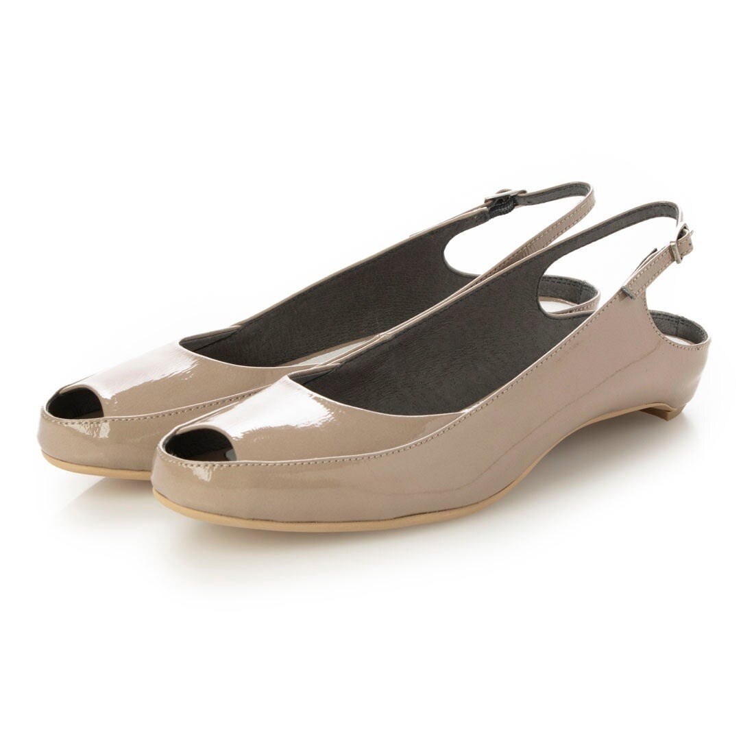 24春夏新作フラット本革オープントウストラップパンプス | ワークス