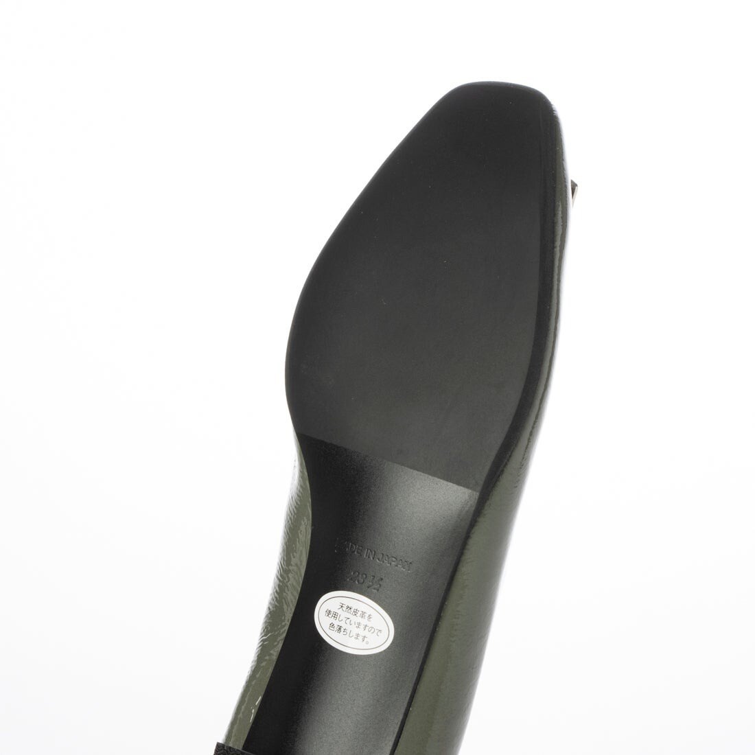 24春夏新作フラット本革スクエアトウバックル付きパンプス