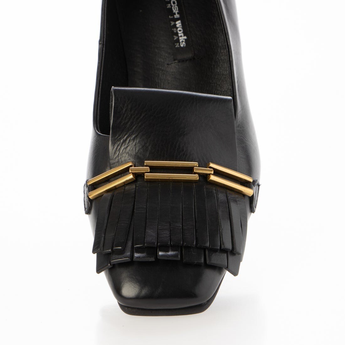 24秋冬5cm本革スクエアトウローファーパンプス