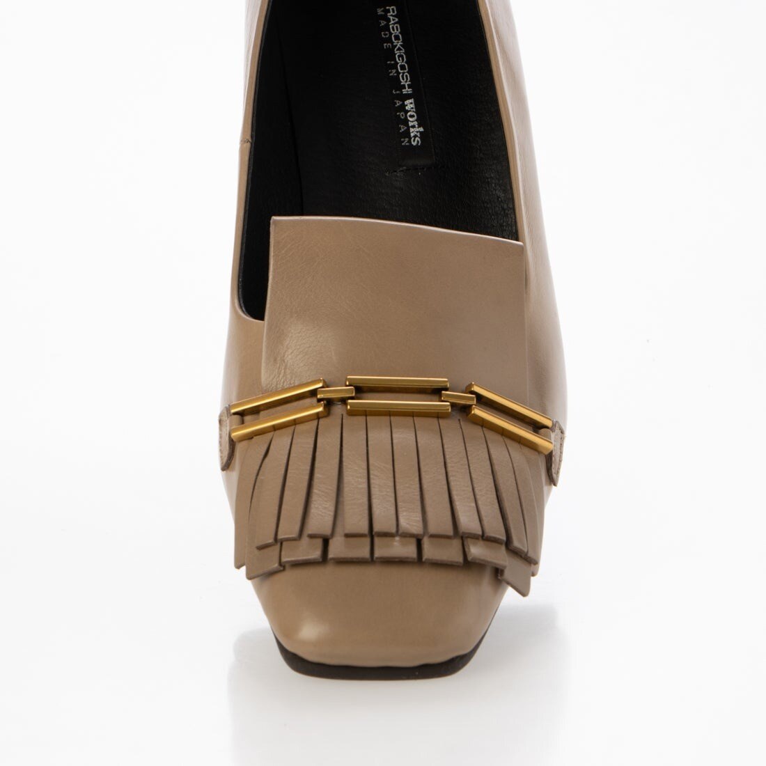 24秋冬5cm本革スクエアトウローファーパンプス