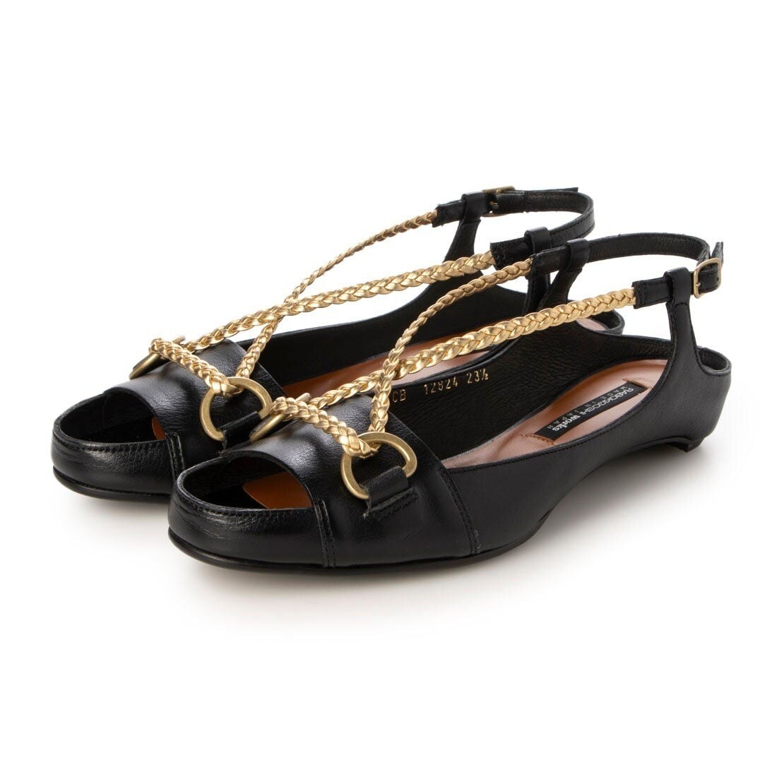 24春夏新作6.5cm本革差し編みメッシュ2WAYバックストラップパンプス