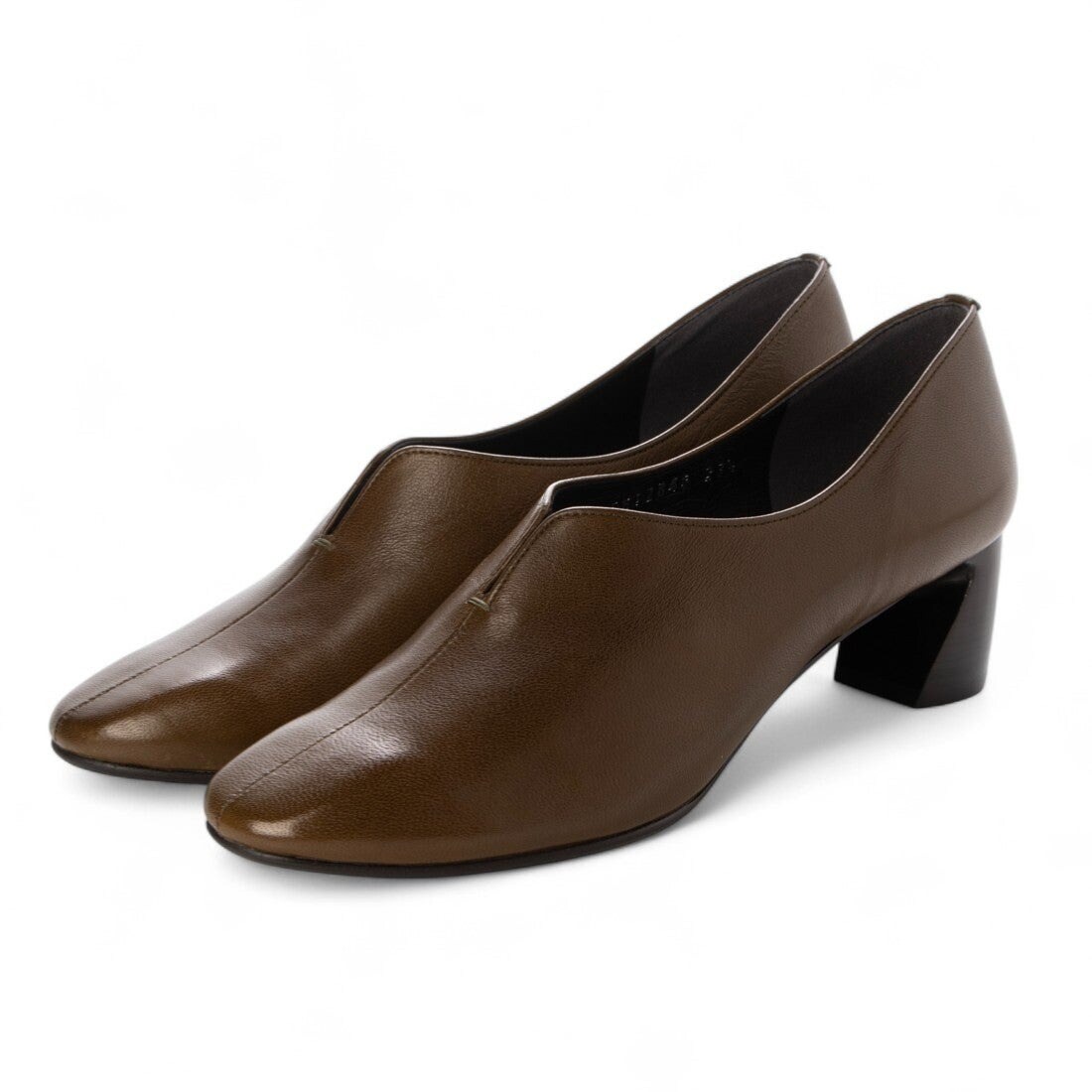 25秋冬新作4.5cmラウンドトウチャンキーヒールプレーンブーティ