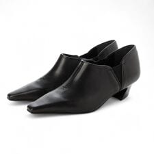 ワークス(works)の25秋冬新作4cmスクエアトウ本革サイドゴアブーティ