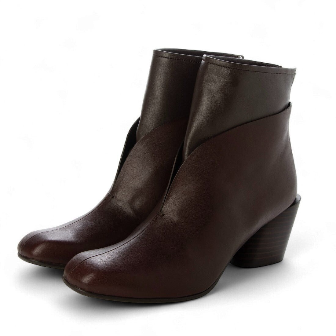 24秋冬新作3cm本革ラウンドトウプラット製法サイドゴアブーツ | サヤ