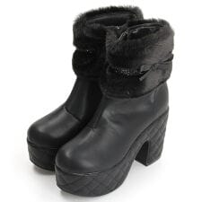 【残りわずか！】厚底ボアデザインブーツ(YOSUKE POP&CULTURE)