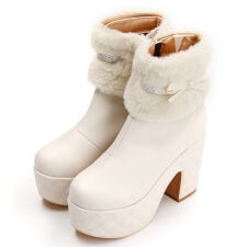 【残りわずか！】厚底ボアデザインブーツ(YOSUKE POP&CULTURE)