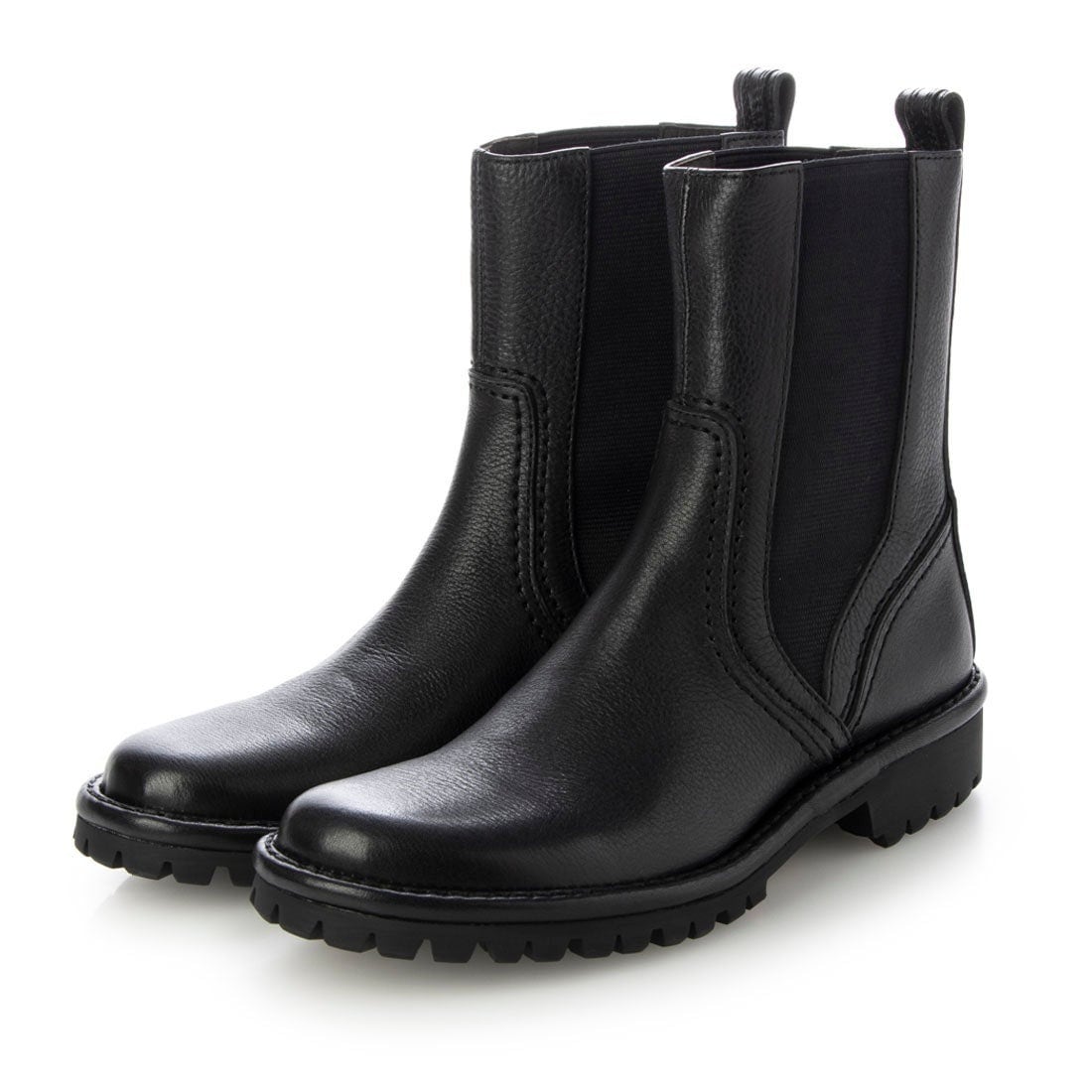 サヤ　23センチ　ショートブーツ SAYA サヤ 50923Z Black 本革 ジッパーショートブーツ レディース