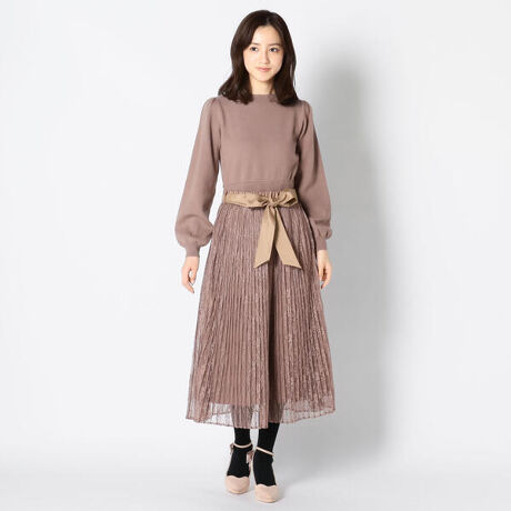 リブニットワンピース プリーツスカート ミッシュマッシュ Misch Masch ファッション通販 マルイウェブチャネル