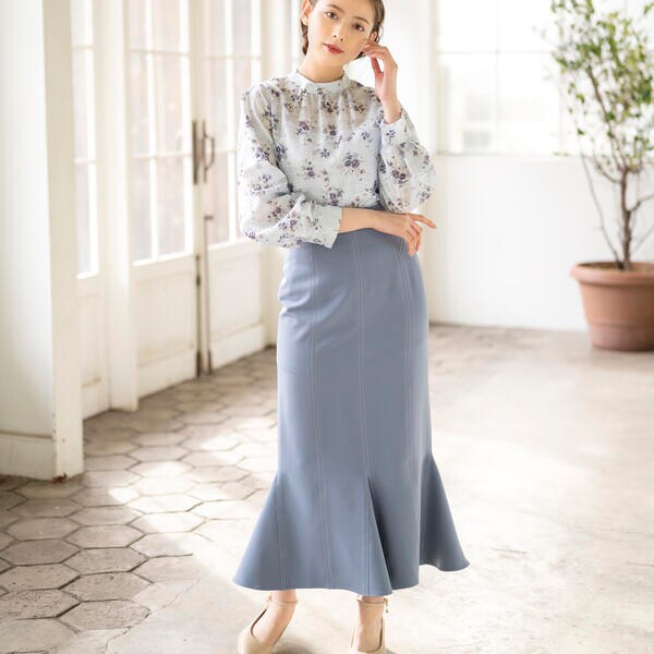 配色ステッチマーメイドスカート【美人百花4月号掲載 配色ステッチマーメイドスカート【美人百花4月号掲載