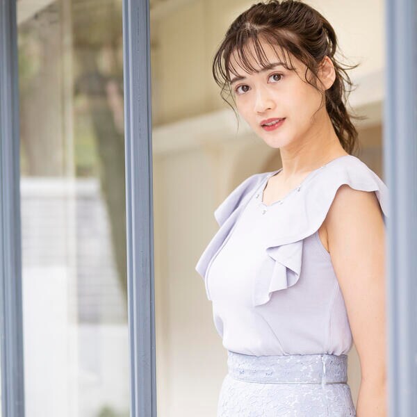 sukalaリブ素材 オフショルダー クロップドトップ グレーM