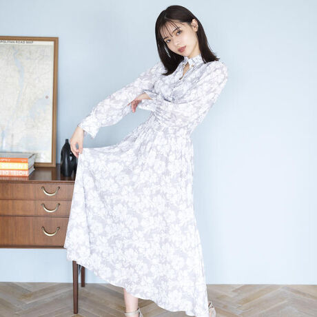 バー付きハイネックフラワーワンピース | ミッシュマッシュ(MISCH 