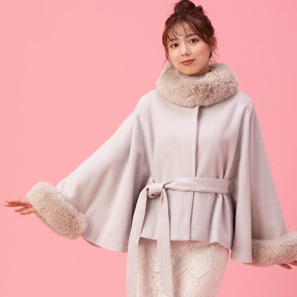 【MISCH MASCH】エコファーポンチョコート MISCH MASCH｜エコファーポンチョコート | Rakuten Fashion(楽天