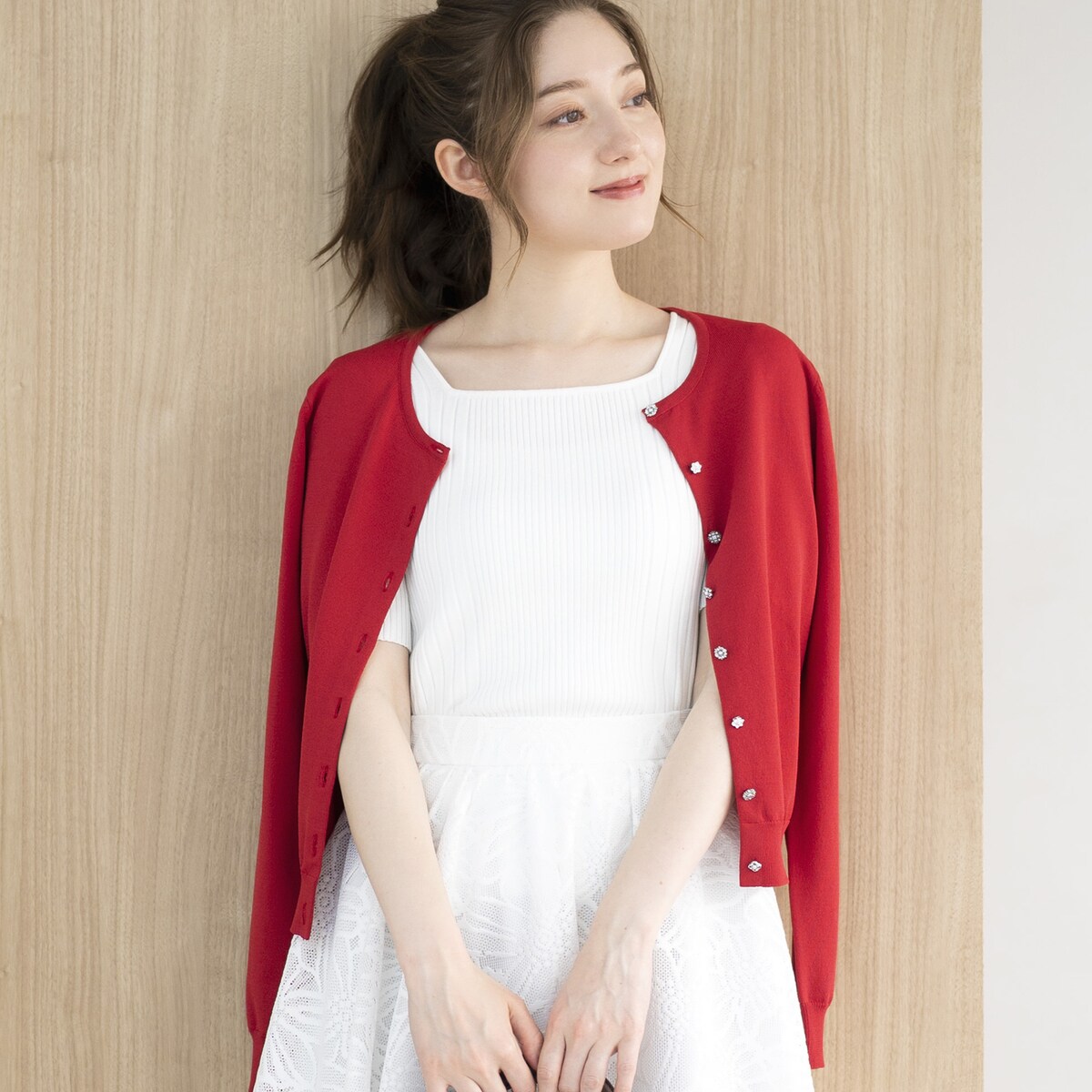 接触冷感ベーシックビジューカーディガン/MM318414 | ミッシュ 