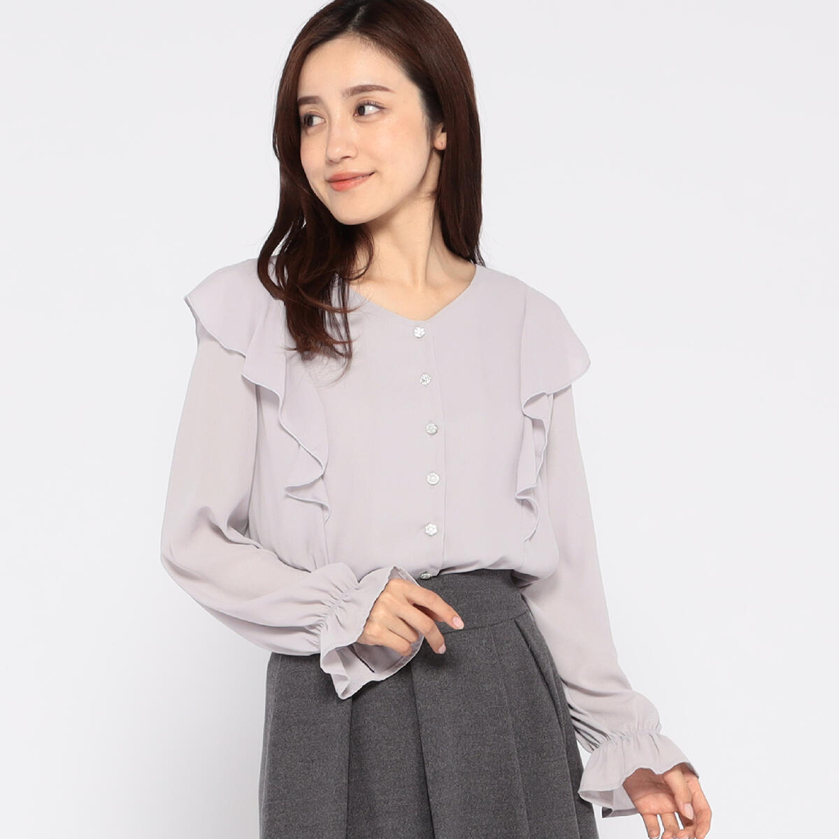 あたたかカバーリングラッフルブラウス/MM248143 | ミッシュマッシュ