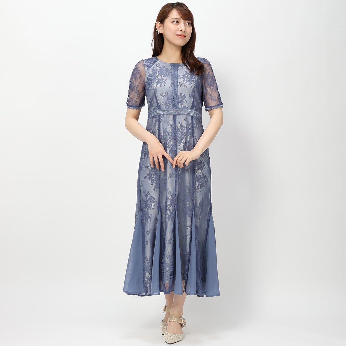 MISCH MASCHミッシュマッシュ　ワンピース　ドレス　お呼ばれ結婚式ドレス MISCH MASCH ドレス レースギャザーディテールワンピース「結婚