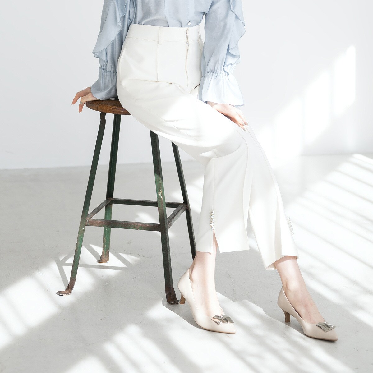 パール付きストレートパンツ/MM417301 | ミッシュマッシュ(MISCH