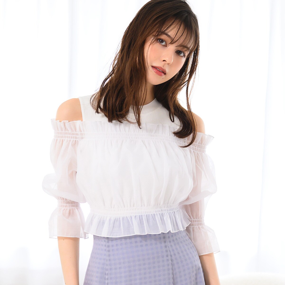 ミッシュマッシュ2024春夏ギャザーオフショルドッキングニット/MM428313 ギャザーオフショルドッキングニット/MM428313 – MISCH MASCH|31