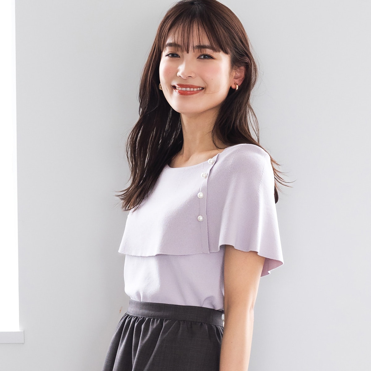 24春夏新作】袖刺繍ハートネックニット/MM418316 | ミッシュ