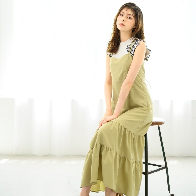 極美品✨24SS シビラ ピンタックゴールドステッチドレス シャツ