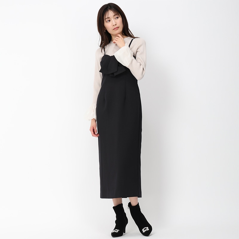 黒 メッシュ キャミワンピース 　d&g リボン マーメイドデニムリボンキャミワンピース – レディースファッション